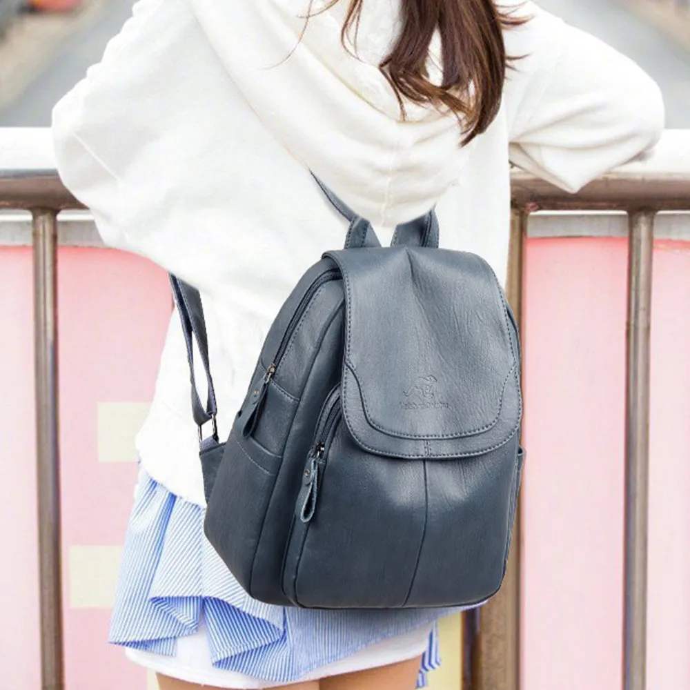 Relaxed Retro Faux Leather Backpack