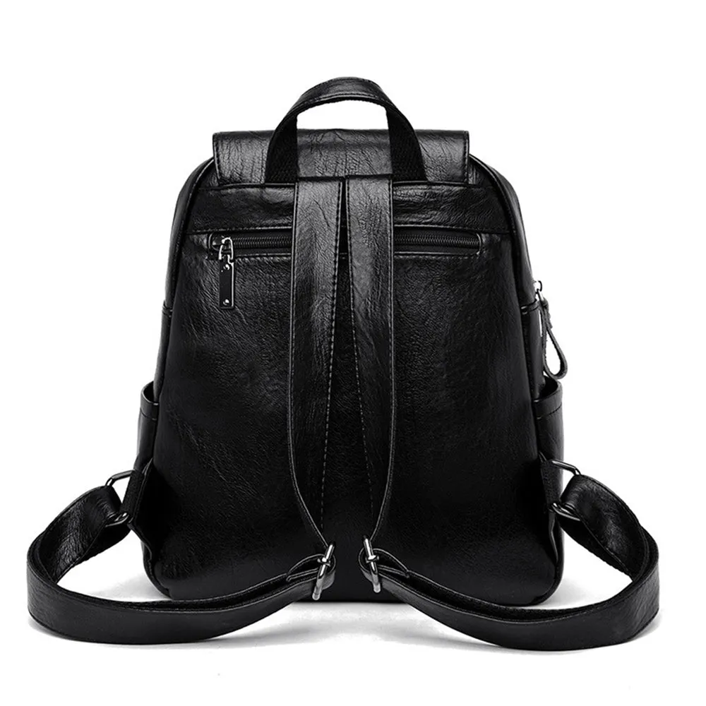 Relaxed Retro Faux Leather Backpack