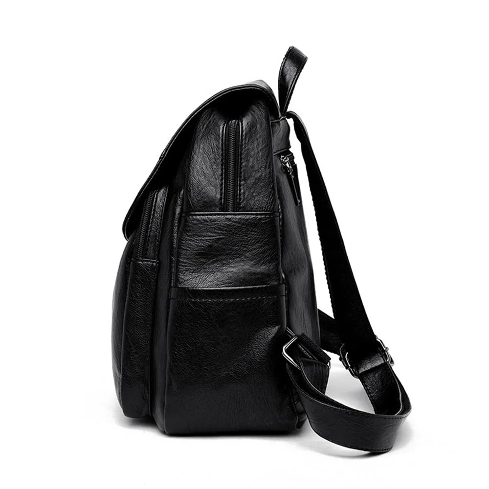 Relaxed Retro Faux Leather Backpack