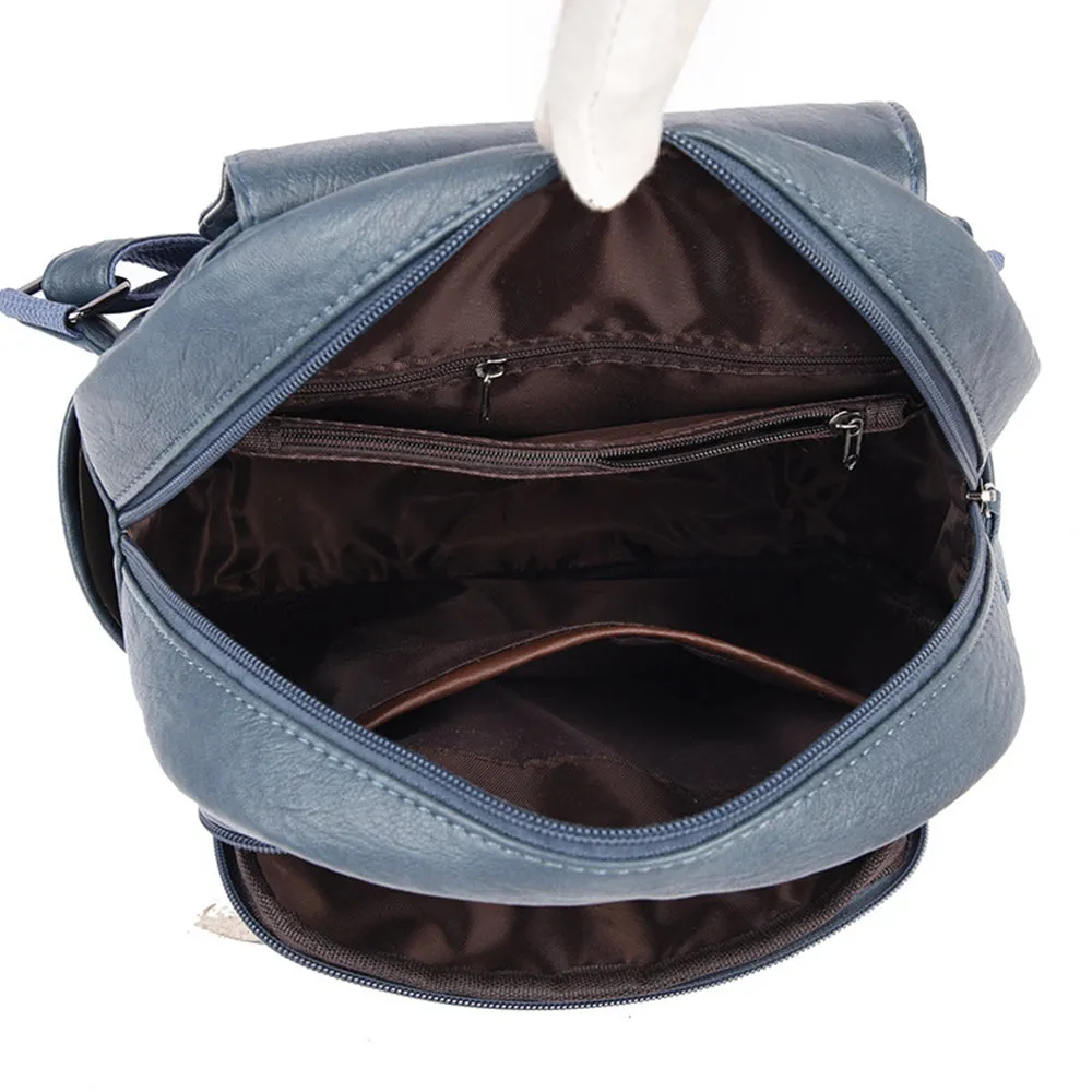 Relaxed Retro Faux Leather Backpack