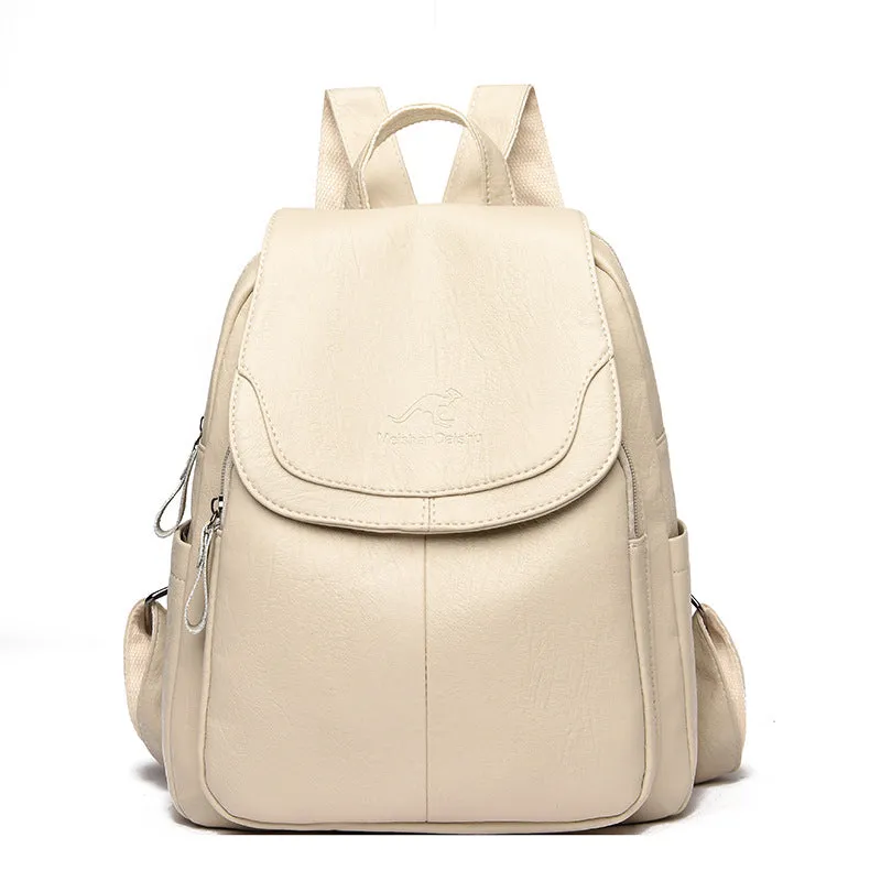 Relaxed Retro Faux Leather Backpack