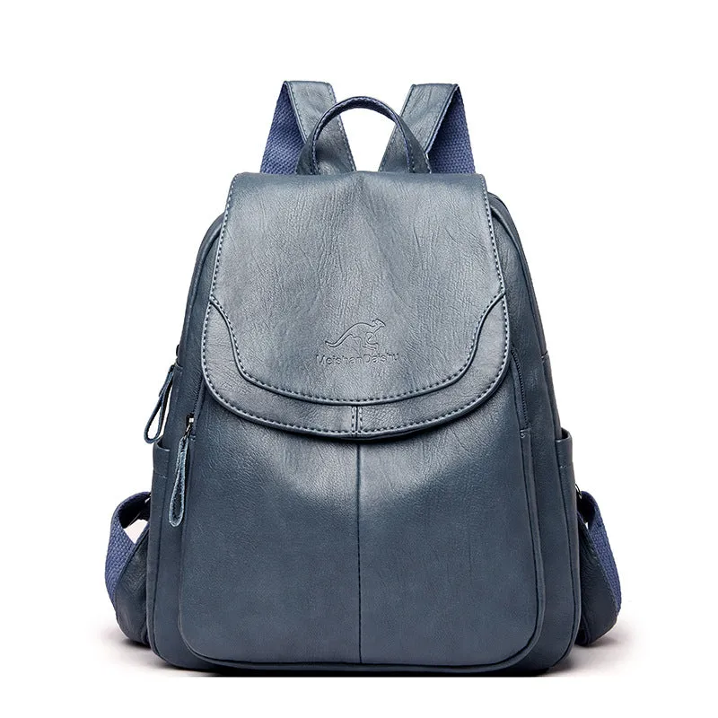Relaxed Retro Faux Leather Backpack