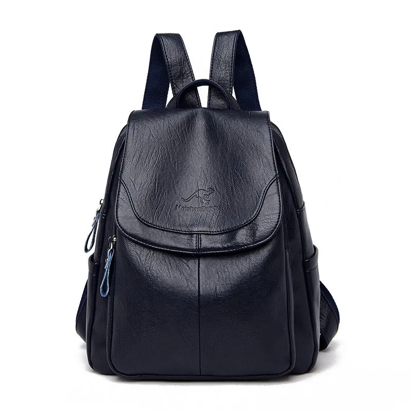 Relaxed Retro Faux Leather Backpack