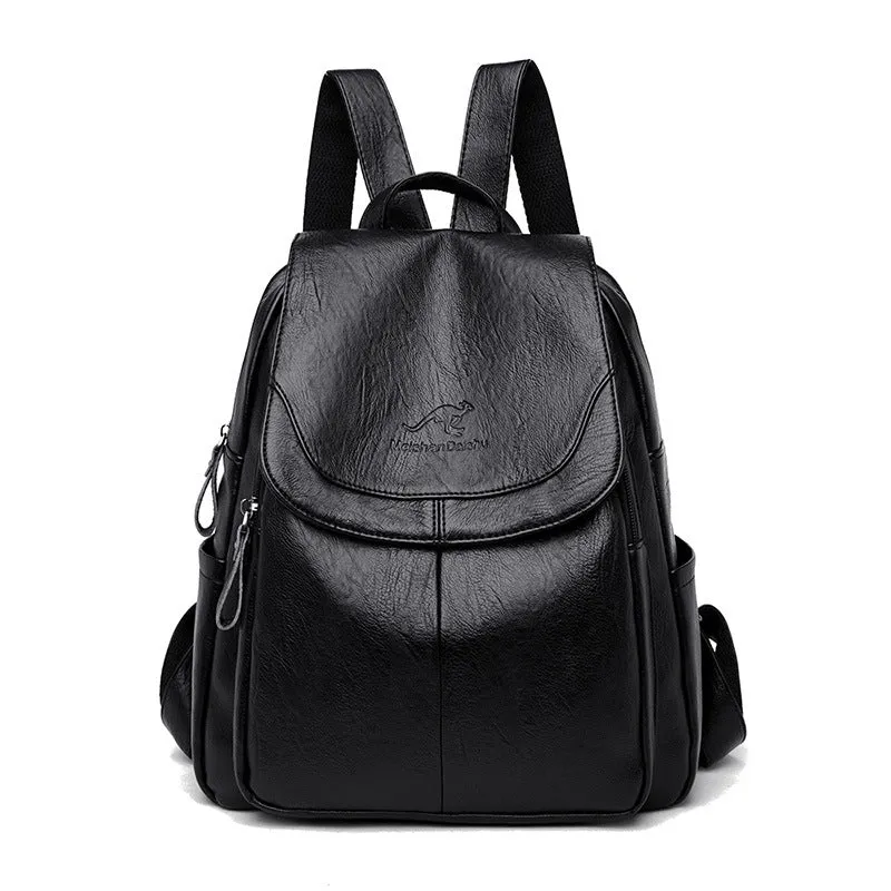 Relaxed Retro Faux Leather Backpack