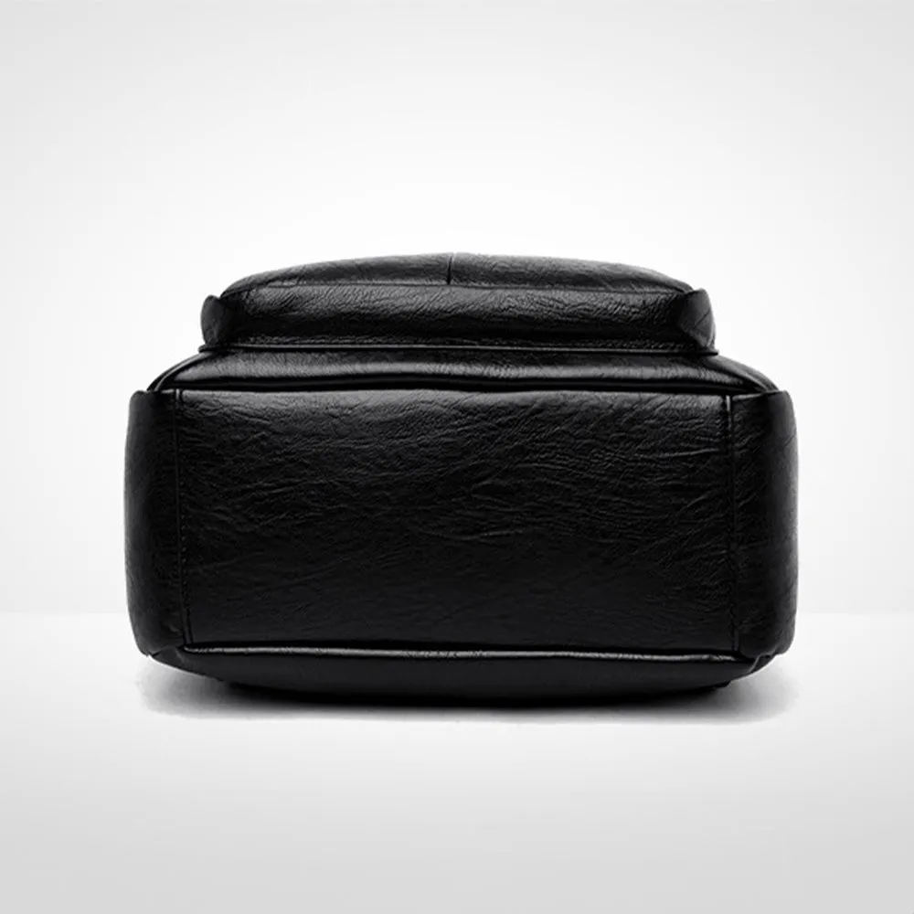 Relaxed Retro Faux Leather Backpack
