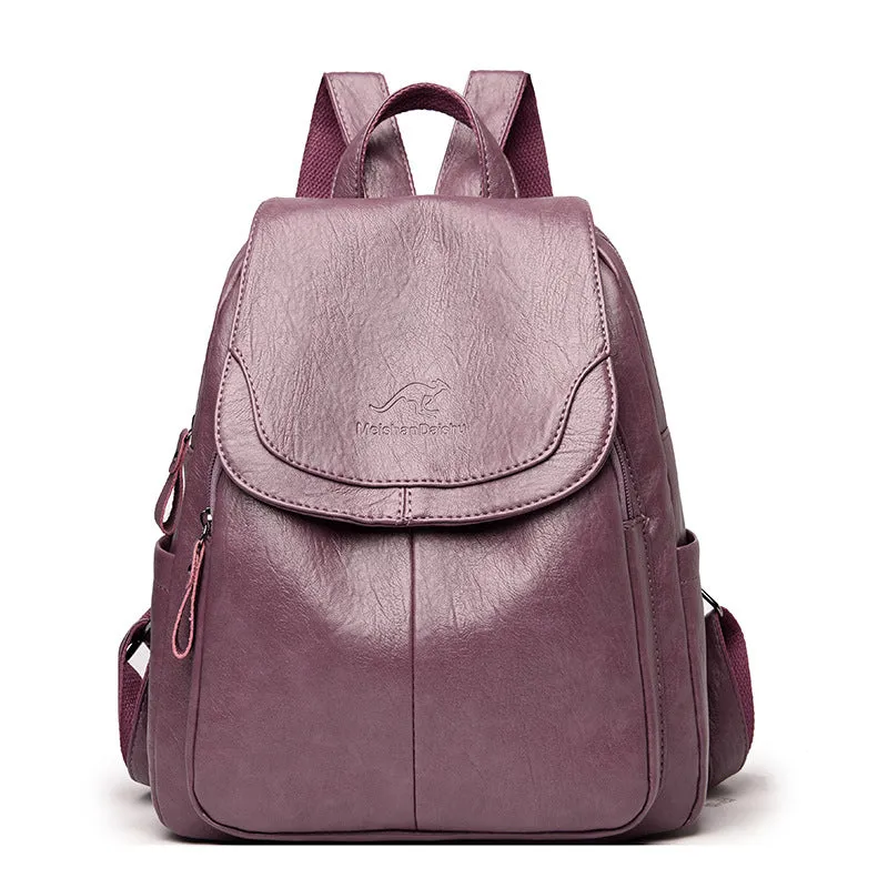 Relaxed Retro Faux Leather Backpack