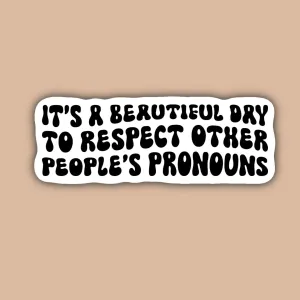 Respect Pronouns Sticker | Indigo Maiden
