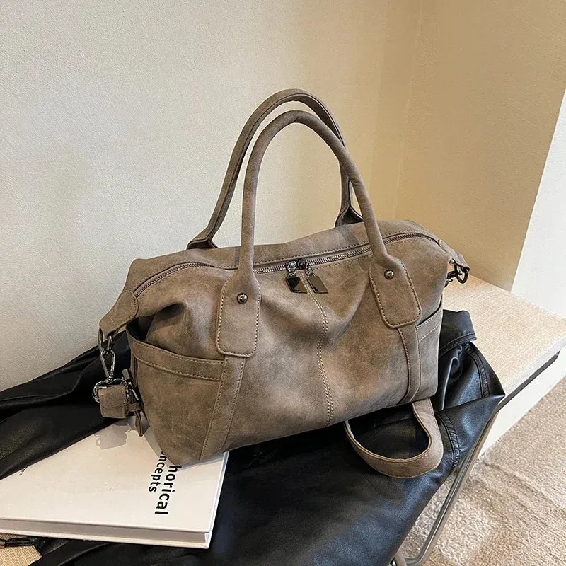 Retro Design PU Vegan Leather Shoulder Bag New Fashion Big Under Arm Shoulder Bag Crossbody Handbags