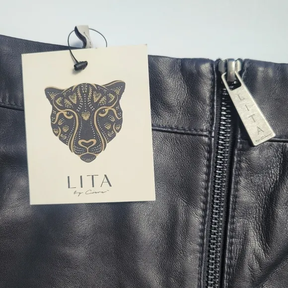 Revolve LITA by Ciara Leader Leather Skirt| Size 6- Black MSRP $298