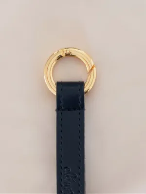 Ribbon Vegan Apple Leather Key Ring | Old Pink & Bordeaux