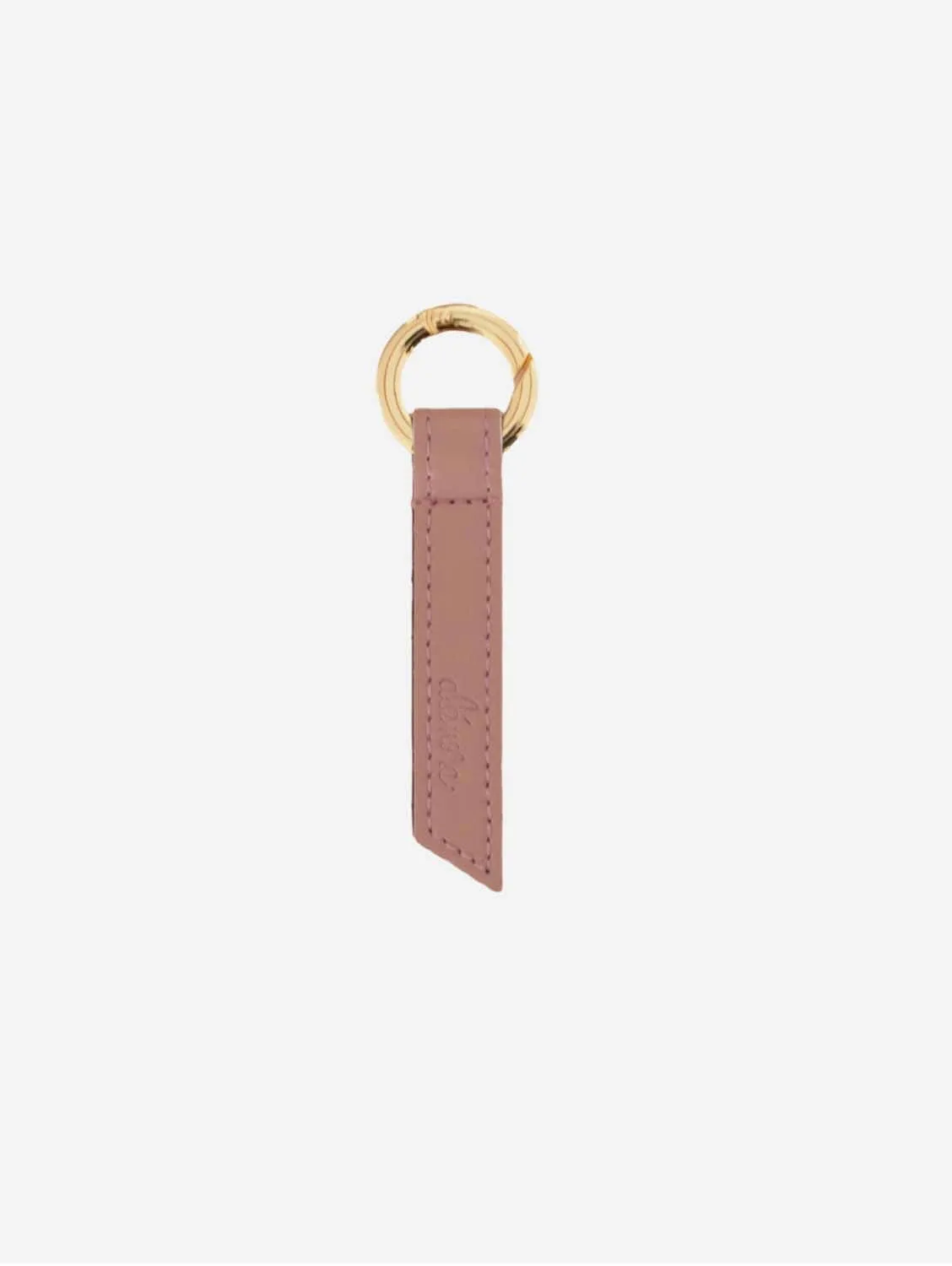 Ribbon Vegan Apple Leather Key Ring | Old Pink & Bordeaux