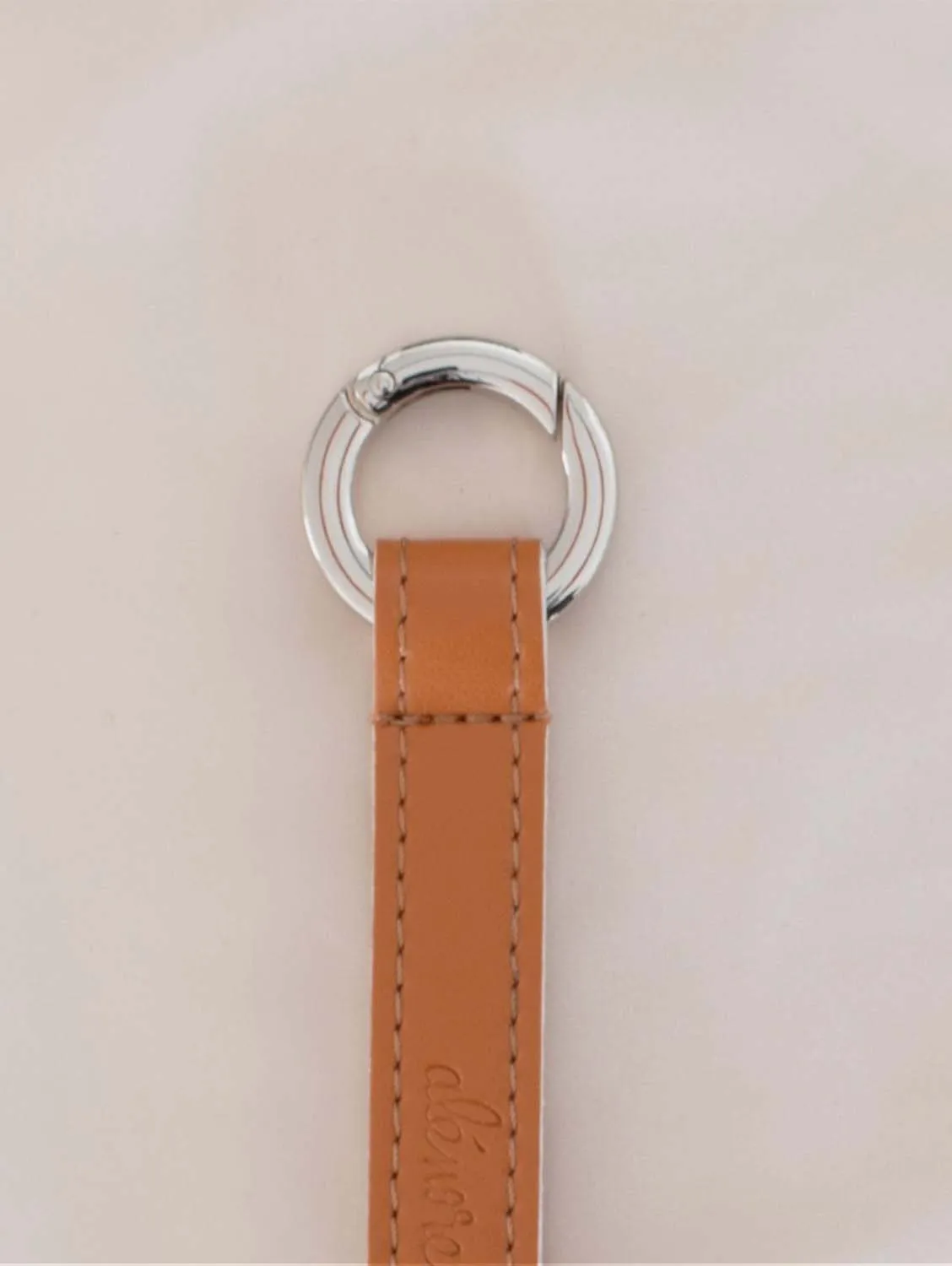 Ribbon Vegan Apple Leather Key Ring | Old Pink & Bordeaux