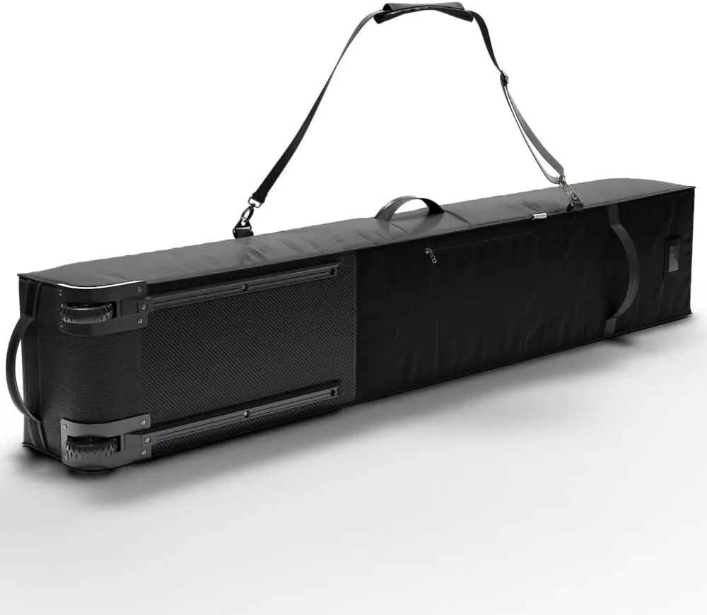 Rolling Double Ski Bag - Padded Ski Bag with Wheels for Air Travel