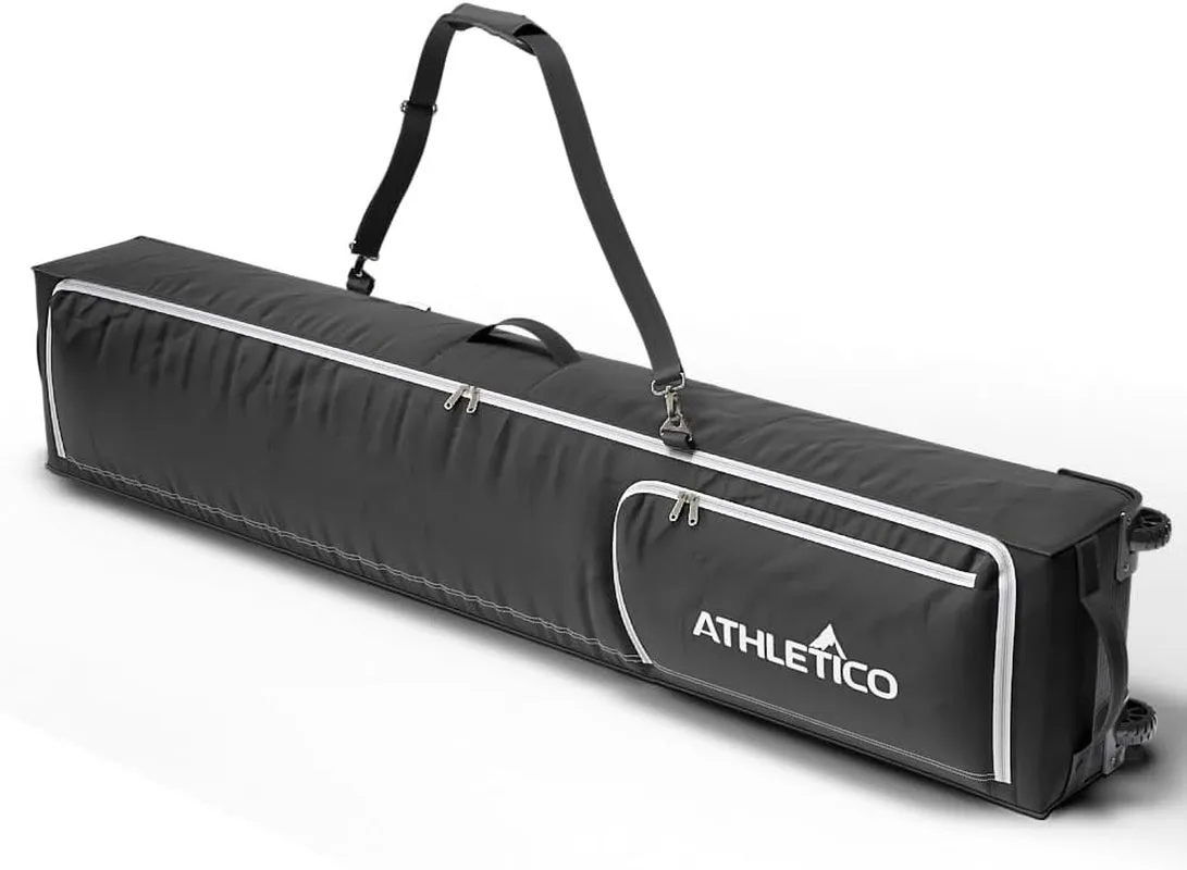 Rolling Double Ski Bag - Padded Ski Bag with Wheels for Air Travel