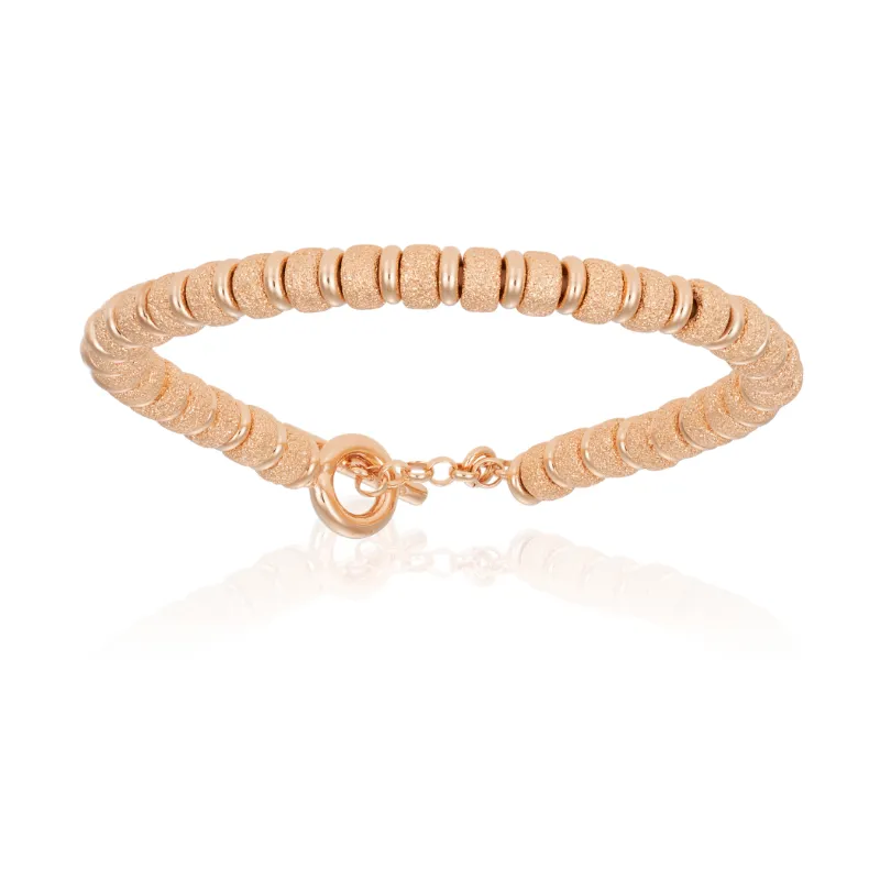Rose gold bracelet with rose gold beads (Unisex)