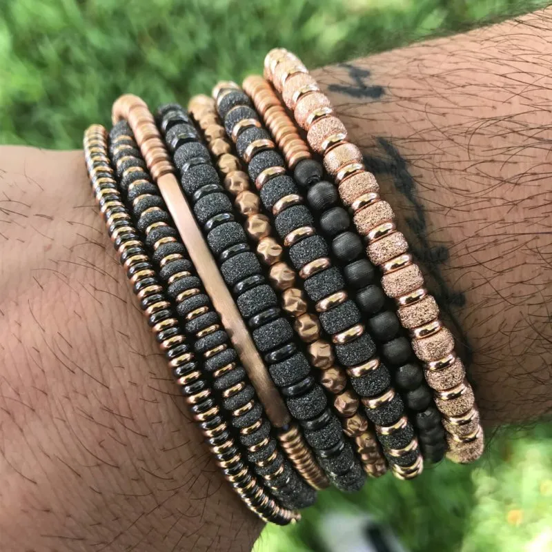 Rose Gold Rock Beaded Bracelet