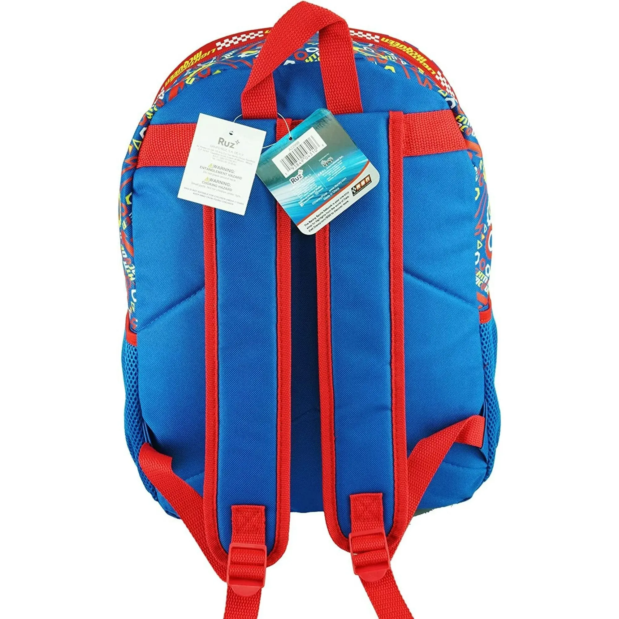 Ruz Disney Cars Large 3-D EVA Molded 16" Backpack