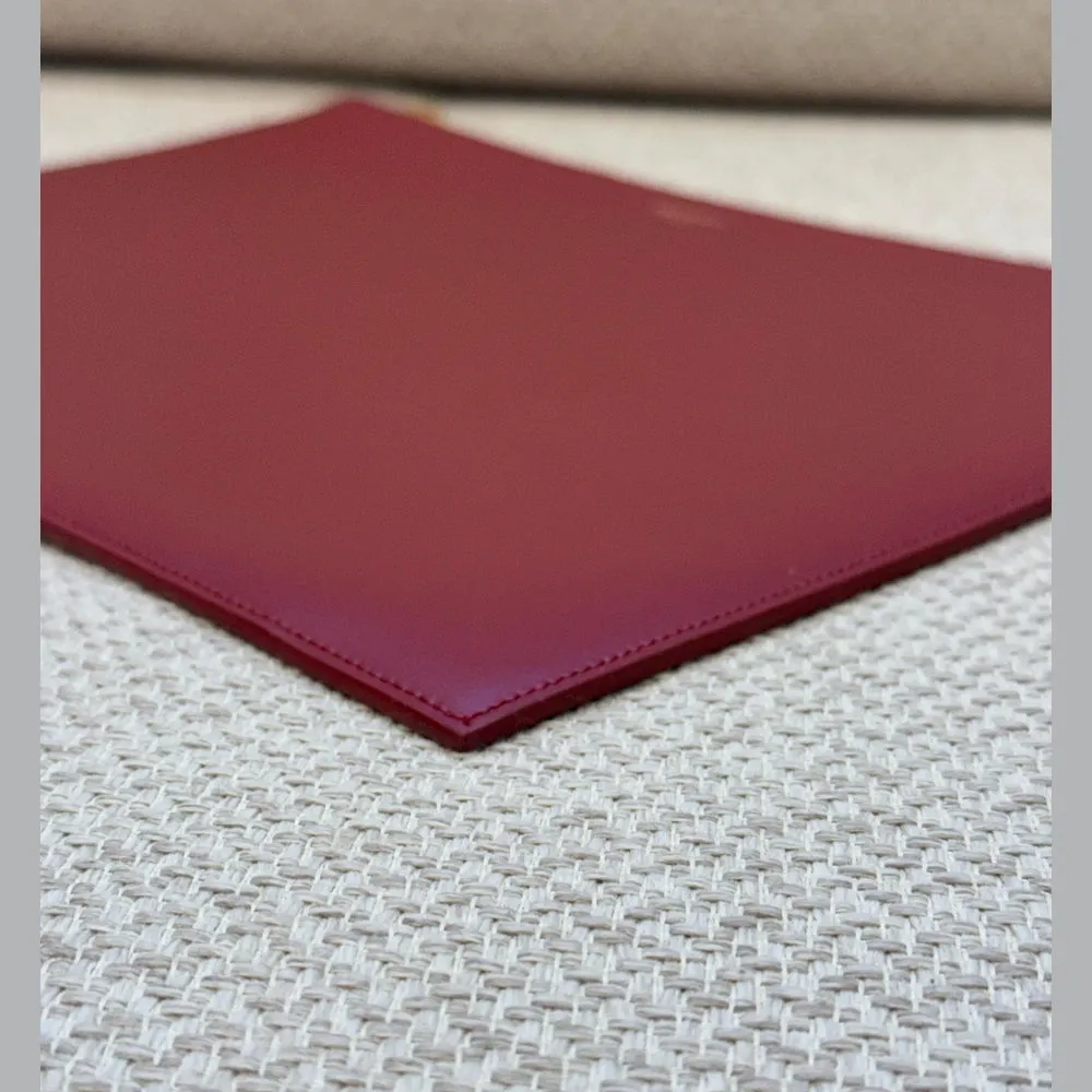 Saint Laurent Burgundy Leather Clutch