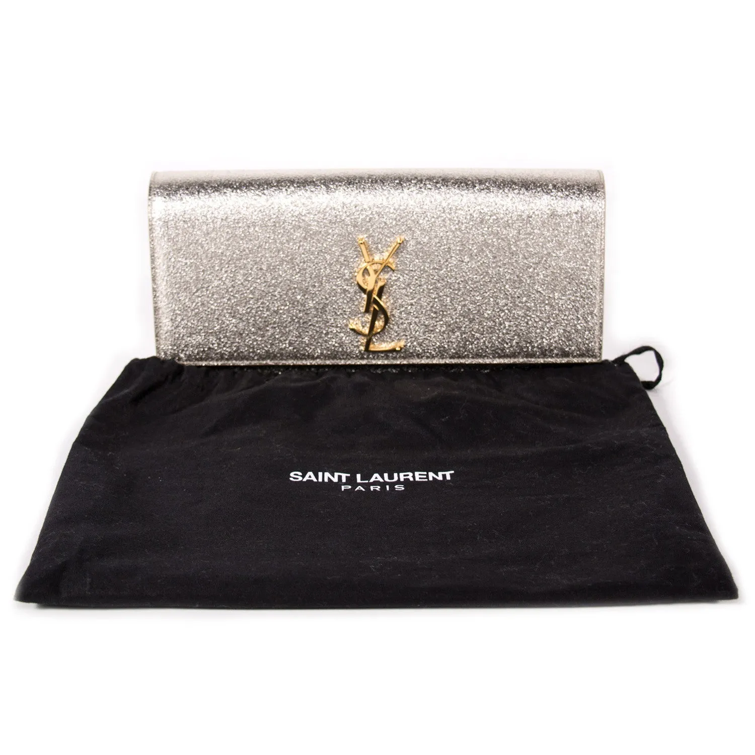 Saint Laurent Monogram Metallic Clutch