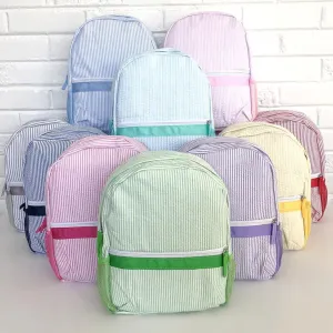 Seersucker Toddler Size Backpack - 7 Colors