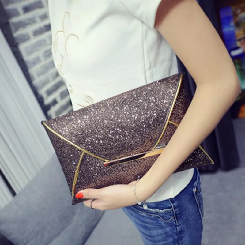 Sequin Envelope Evening Clutch
