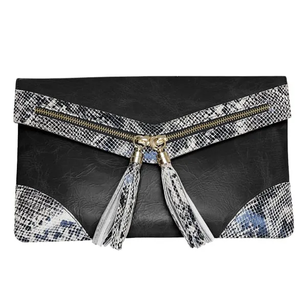 Serpentine Clutch | Black/Reptile