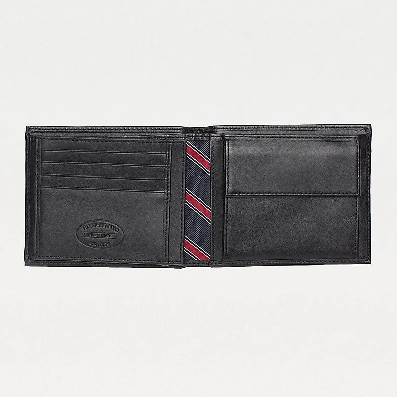 Signature Stripe Trifold Wallet - Black