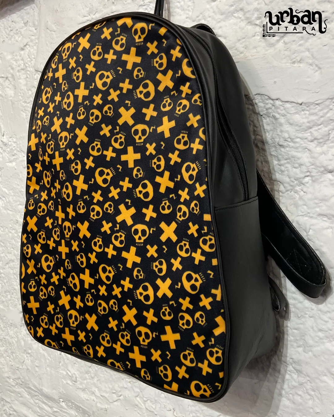 Skully D Faux Leather Backpack