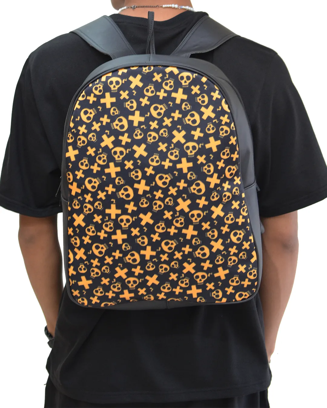 Skully D Faux Leather Backpack