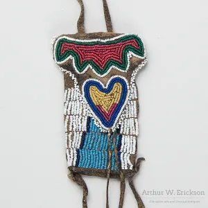 Small Beaded Pouch with Heart Design