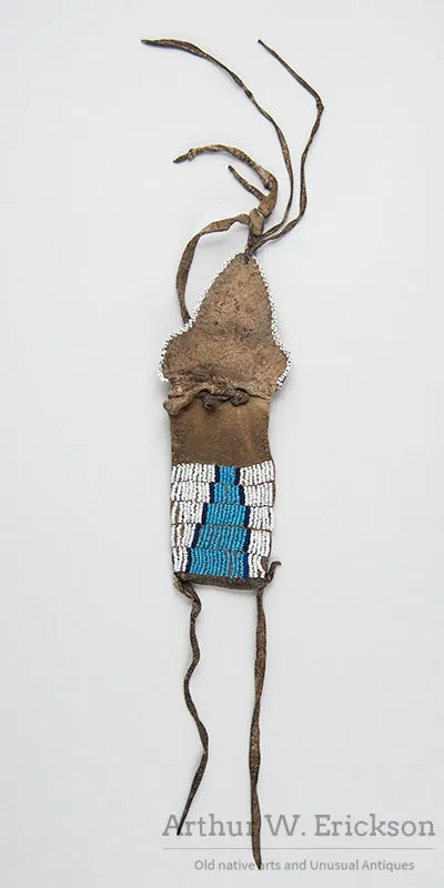 Small Beaded Pouch with Heart Design