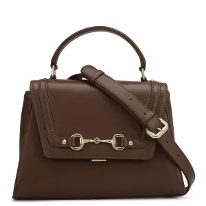 Small Plain Leather Satchel - Date