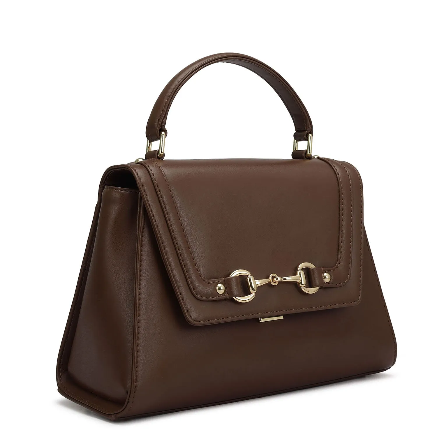 Small Plain Leather Satchel - Date