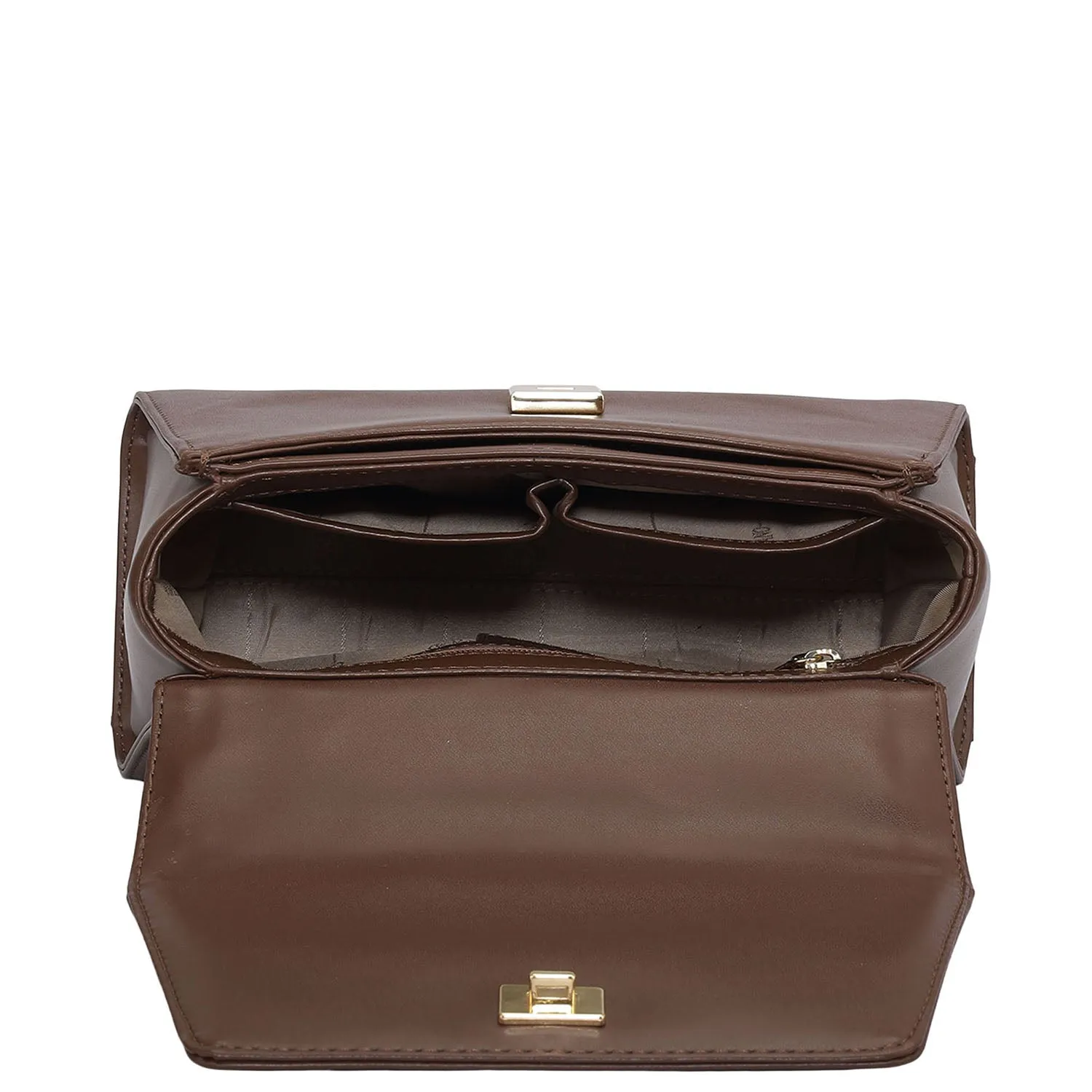 Small Plain Leather Satchel - Date