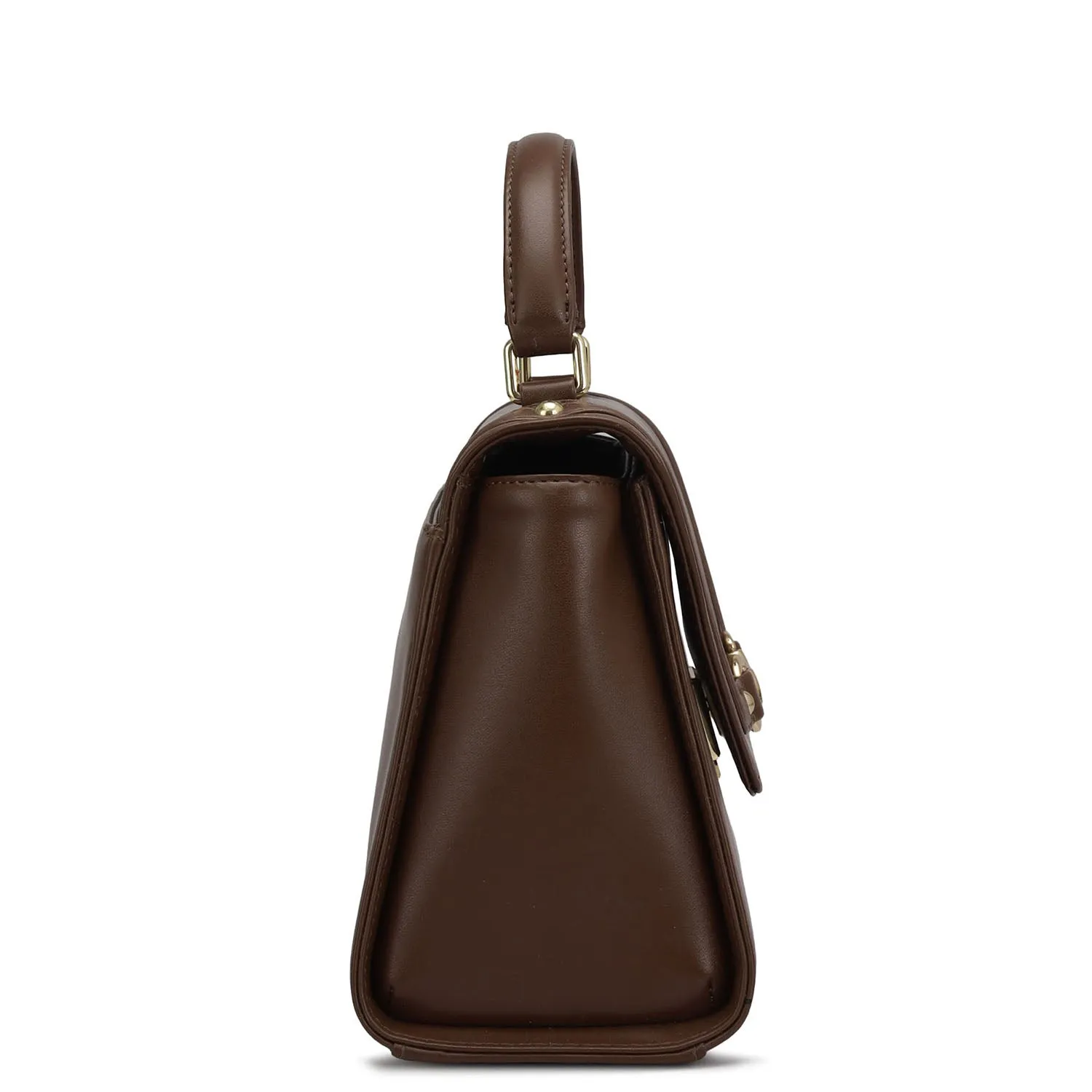 Small Plain Leather Satchel - Date