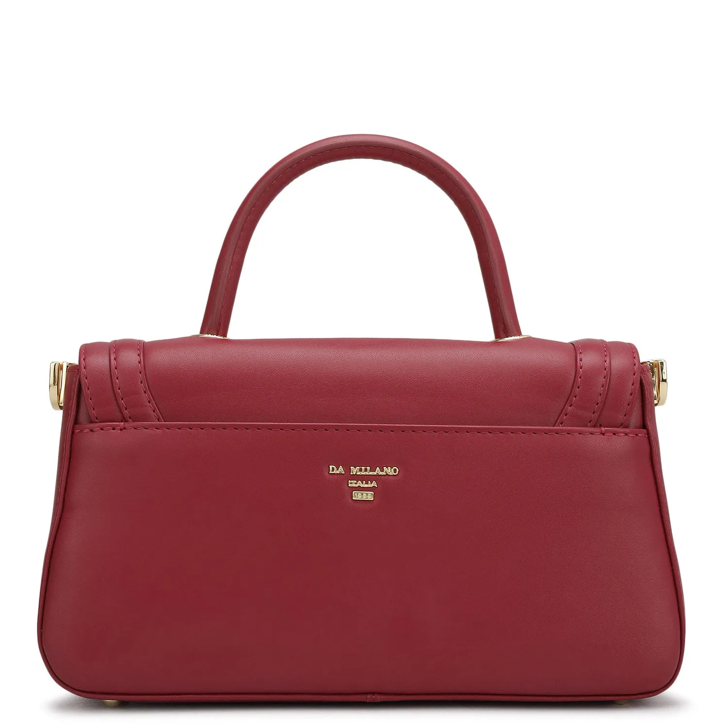 Small Plain Leather Satchel - Plumberry