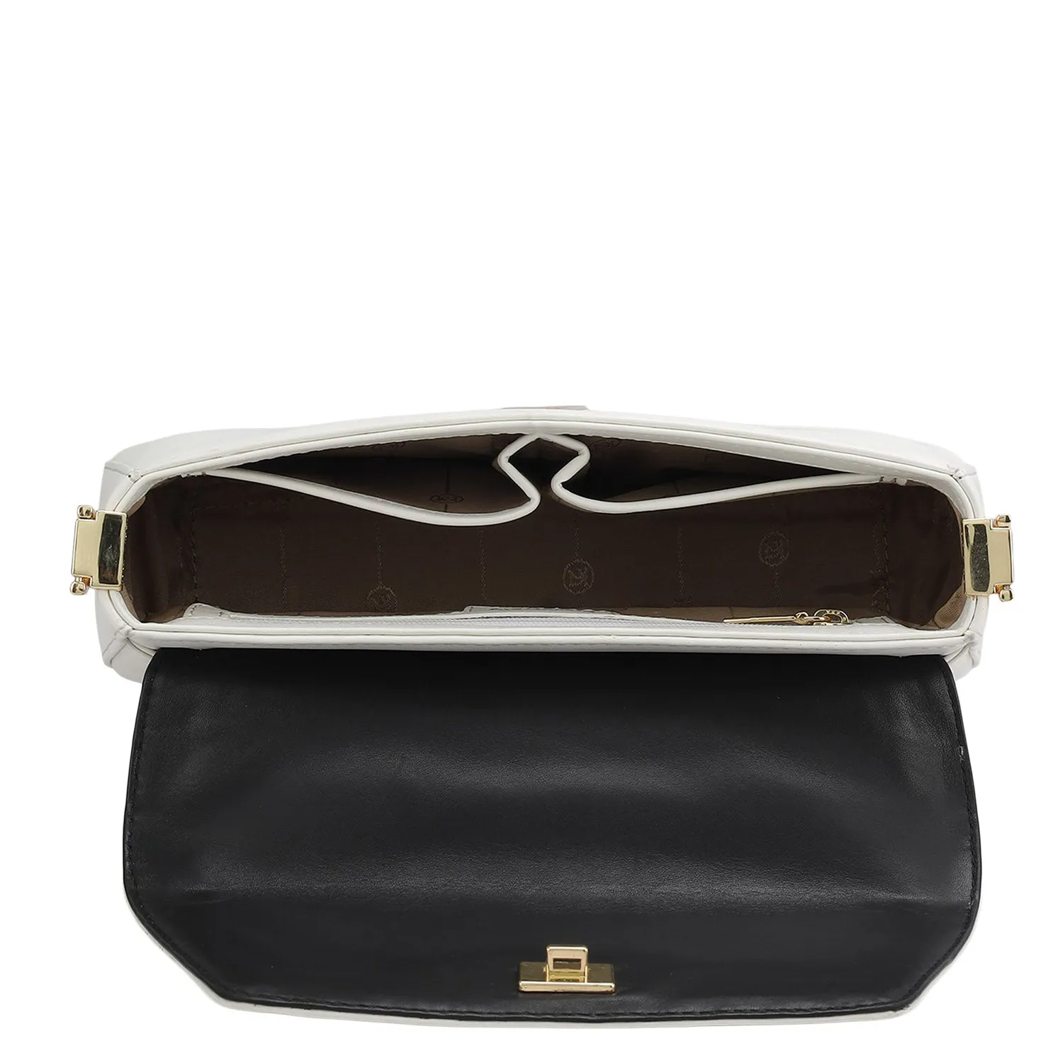 Small Plain Leather Satchel - Snow
