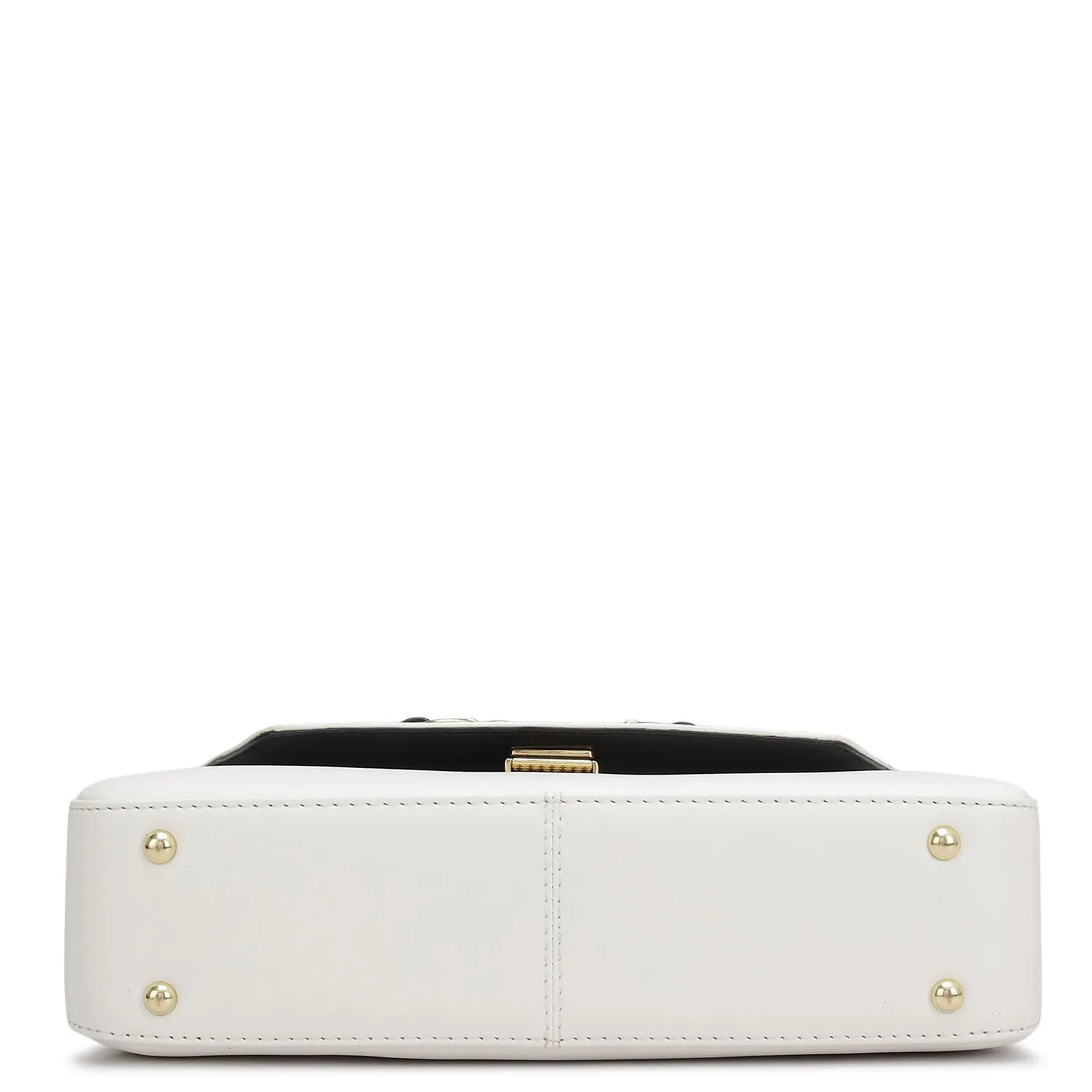 Small Plain Leather Satchel - Snow