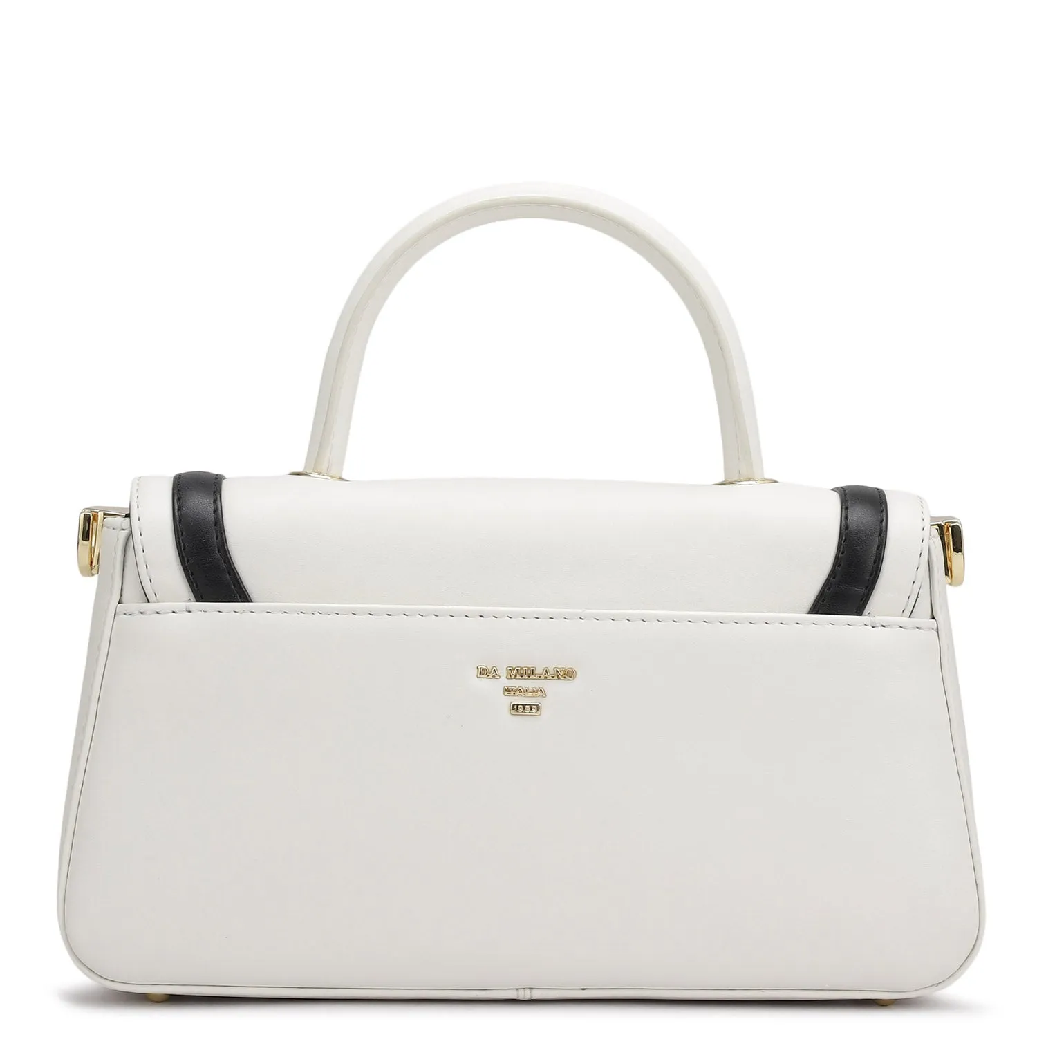 Small Plain Leather Satchel - Snow