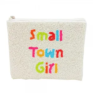 Small Town Girl Beaded Canvas Pouch