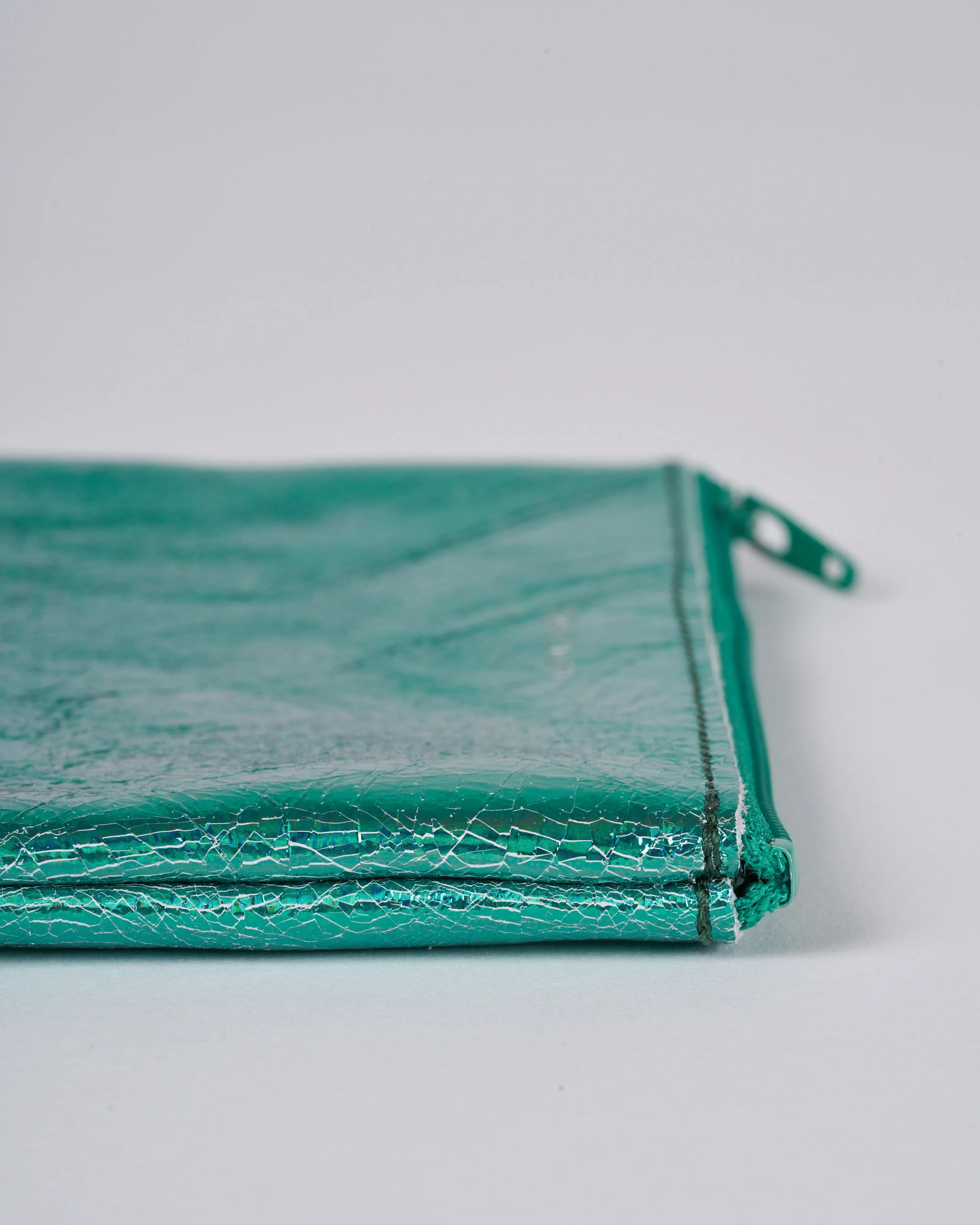 small zip pouch - hologram jade