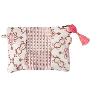 Small Zipper Pouch With Beaded Tassel