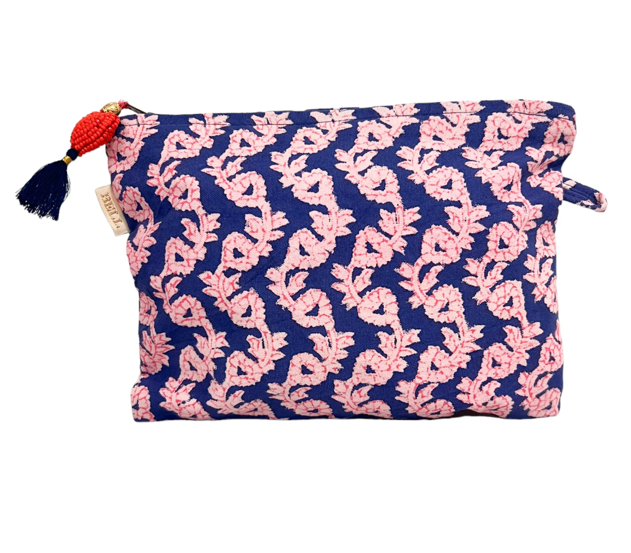 Small Zipper Pouch With Beaded Tassel