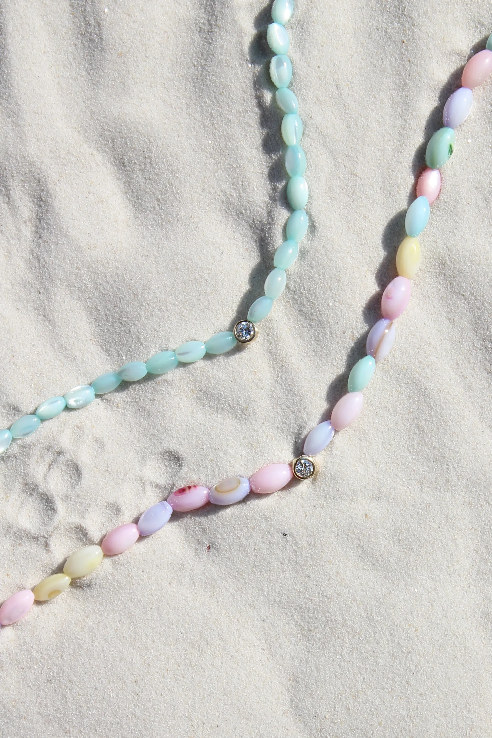 SORBET SKIES 01 DIAMOND OVAL BONBONS BEAD NECKLACE
