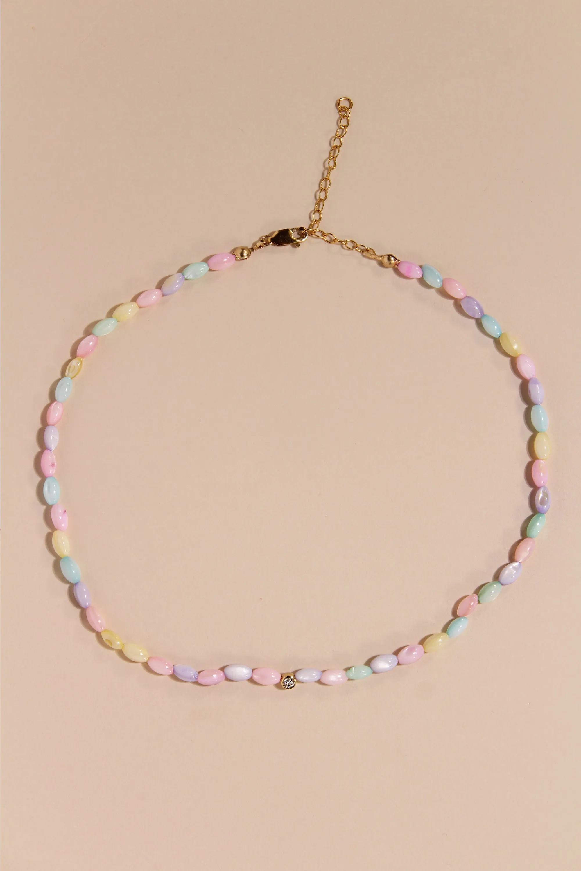 SORBET SKIES 01 DIAMOND OVAL BONBONS BEAD NECKLACE