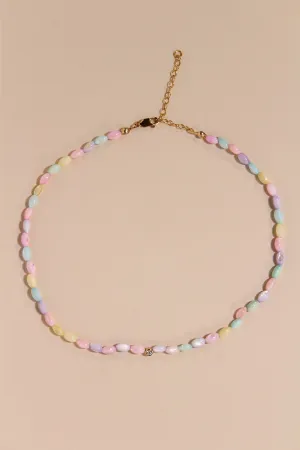 SORBET SKIES 01 DIAMOND OVAL BONBONS BEAD NECKLACE