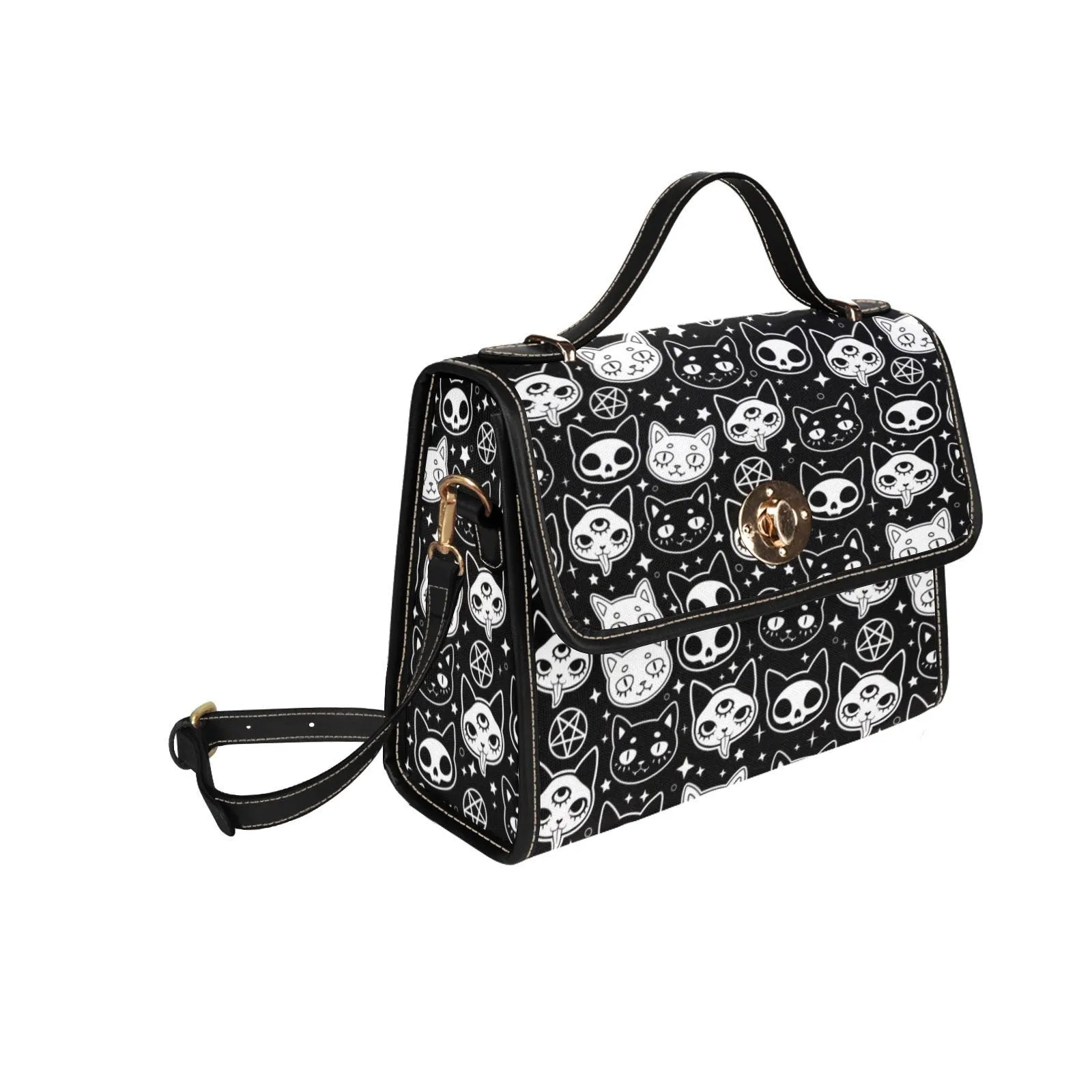 Spooky Cats Goth Satchel Bag, Pastel Goth Purse, Nu Goth, Occult Symbol, Kawaii Goth, Alternative Girls, Esoteric Symbol, Witchy Vibes