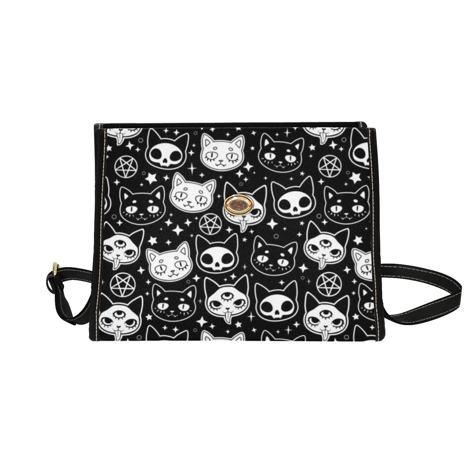 Spooky Cats Goth Satchel Bag, Pastel Goth Purse, Nu Goth, Occult Symbol, Kawaii Goth, Alternative Girls, Esoteric Symbol, Witchy Vibes