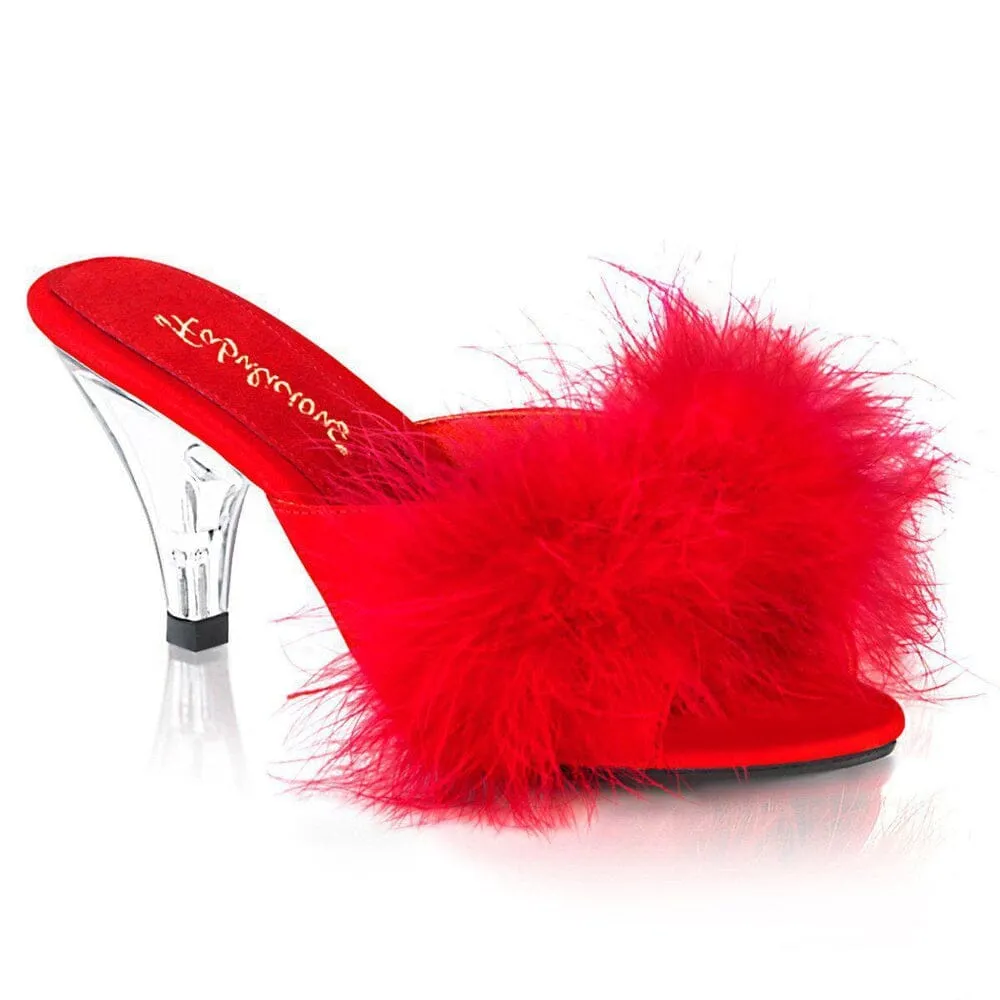 SS-Belle-301F Slide | Red Faux Leather