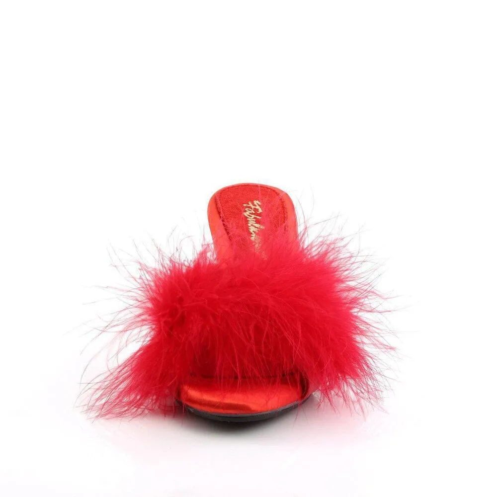 SS-Belle-301F Slide | Red Faux Leather